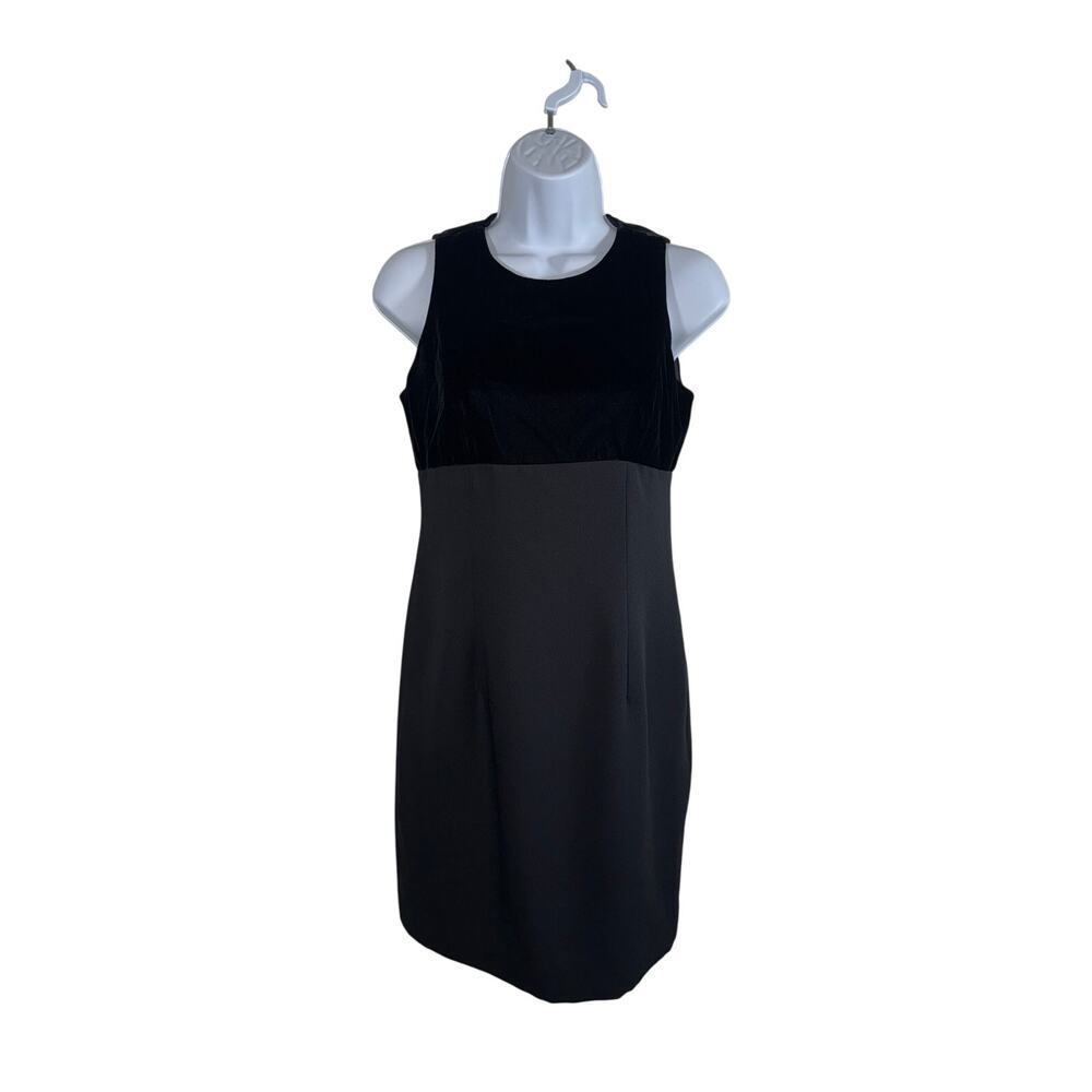 Vintage 90's Liz Claiborne Little Black Velvet Mini Dress Sz 2 Petite